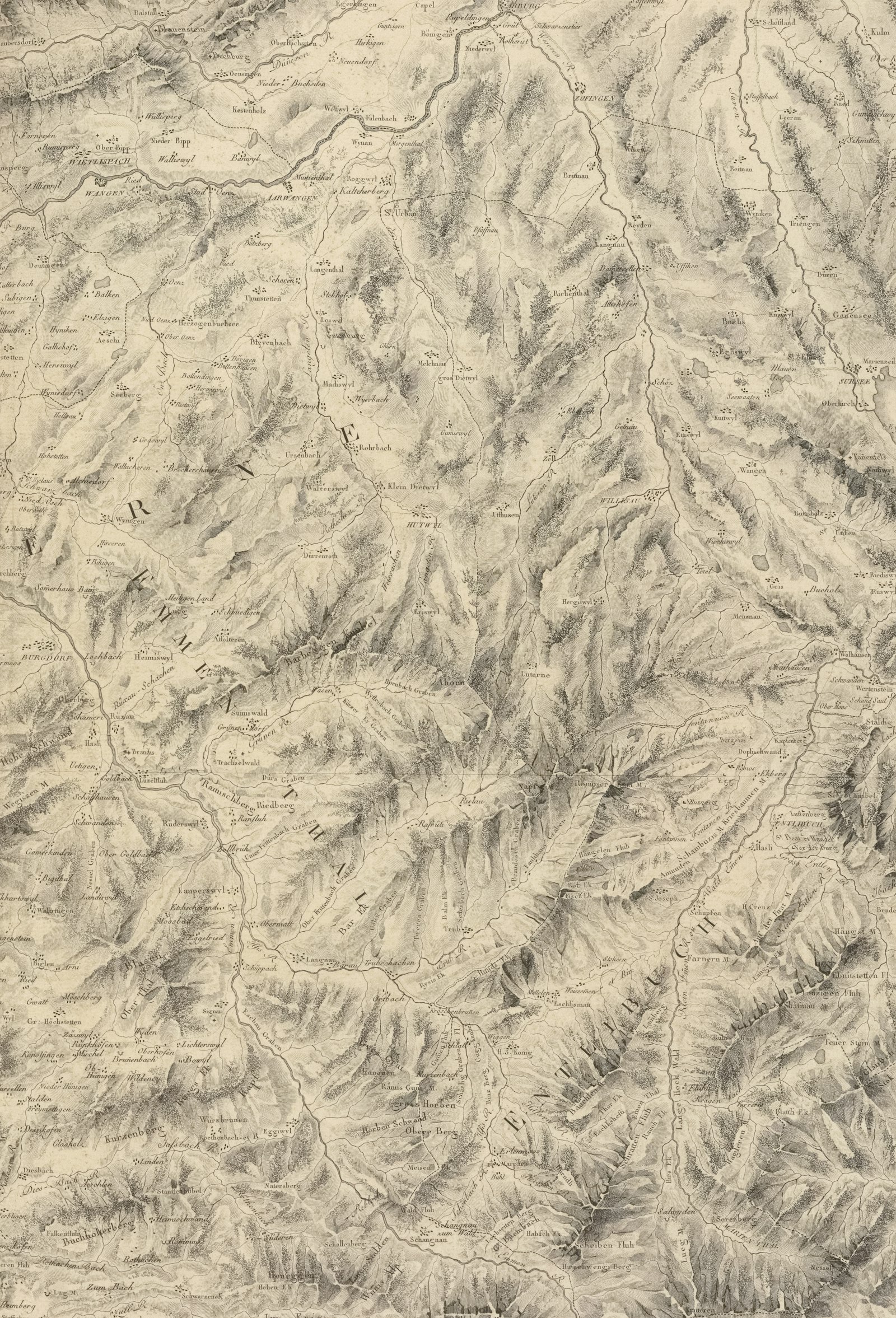 Mapa topográfico con curvas de nivel